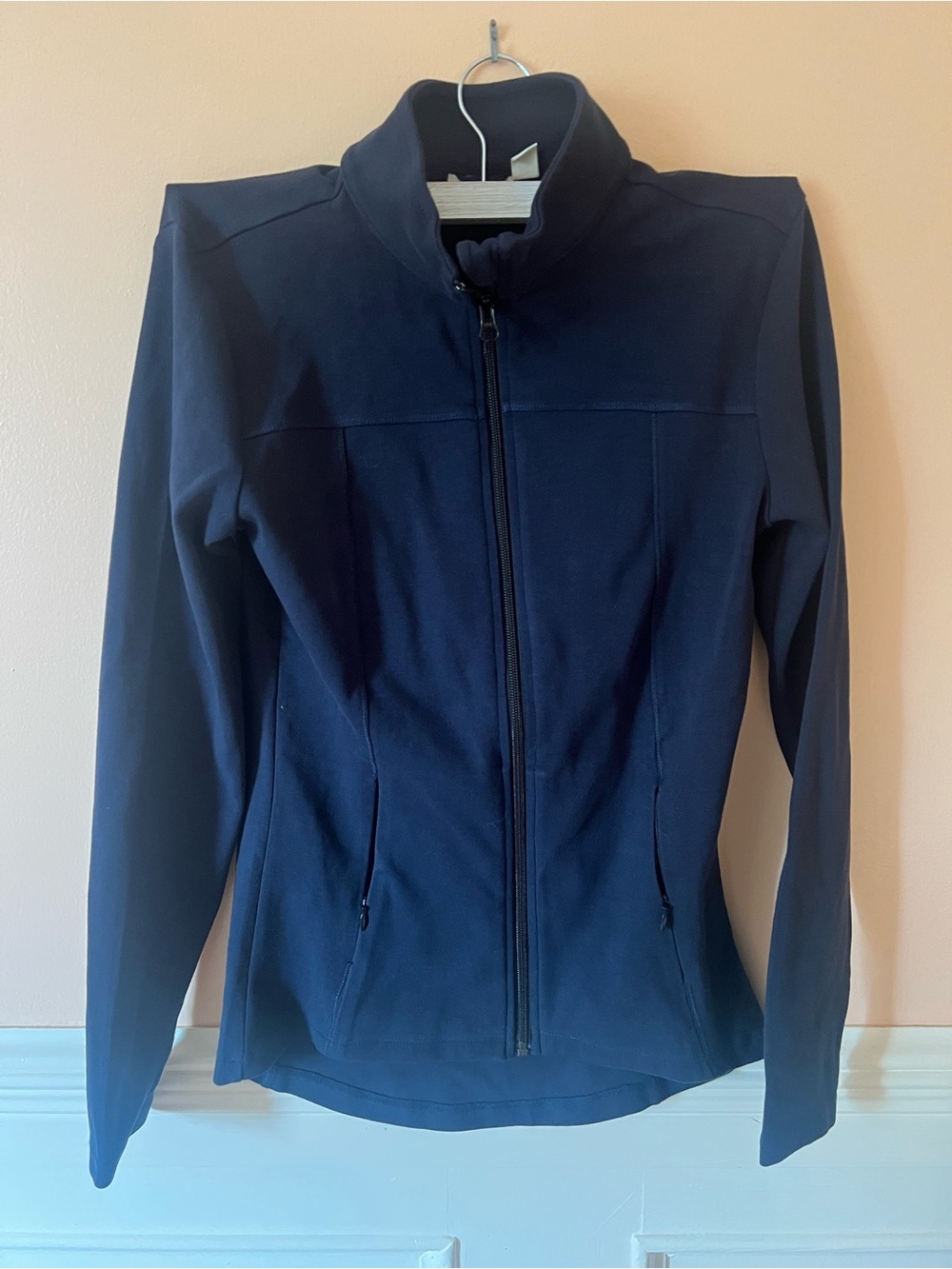 Happy earth organic cotton Navy Zip-Up bbl Jacket lululemon vuori alo athleisure - Picture 2 of 7